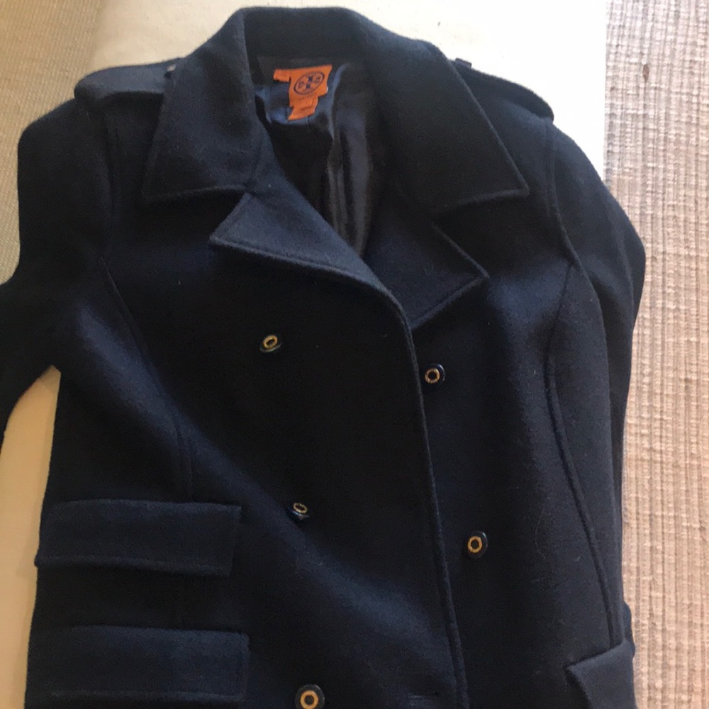 Tory Burch NWOT navy pea coat.